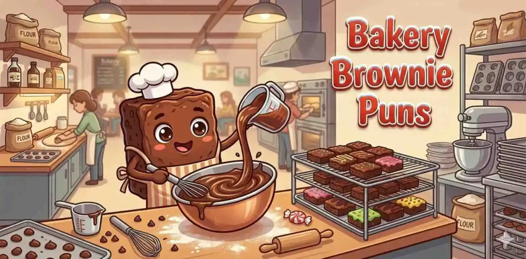 Cartoon brownie baking fresh treats