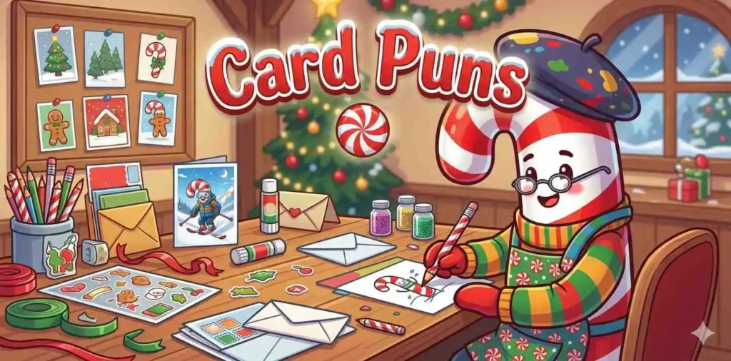 Candy cane making holiday cards