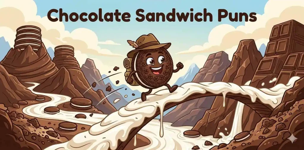 Chocolate sandwich cookies on adventure