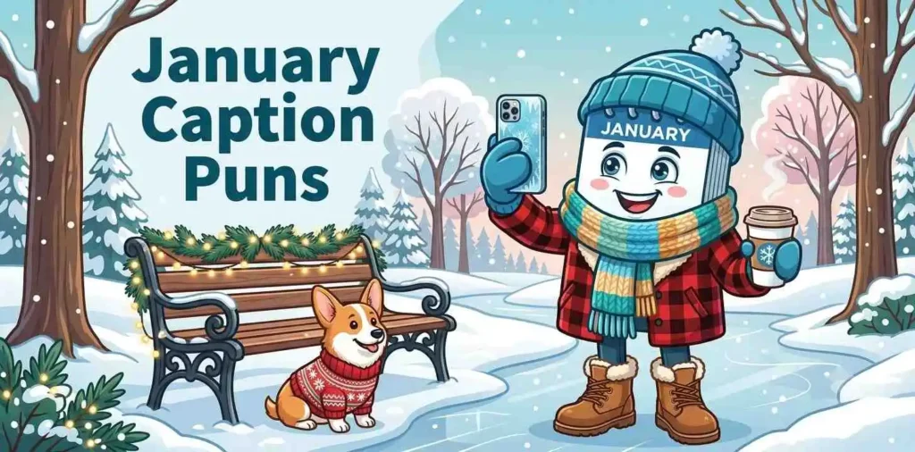 January selfie cartoon captions