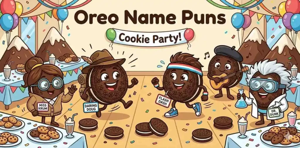 Oreo cookies with funny names