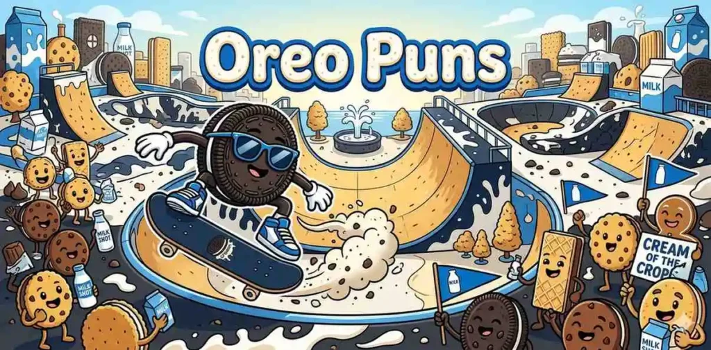 Playful Oreo cookies having fun