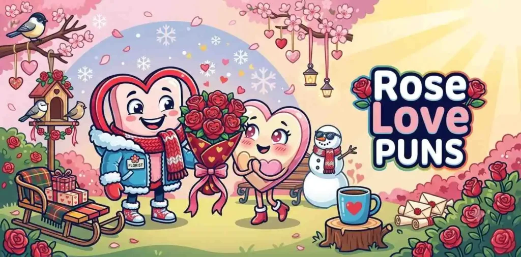 Romantic rose cartoon illustration
