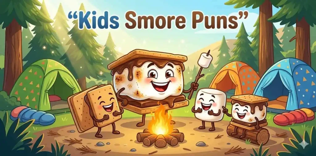 Cute smore kids camping together