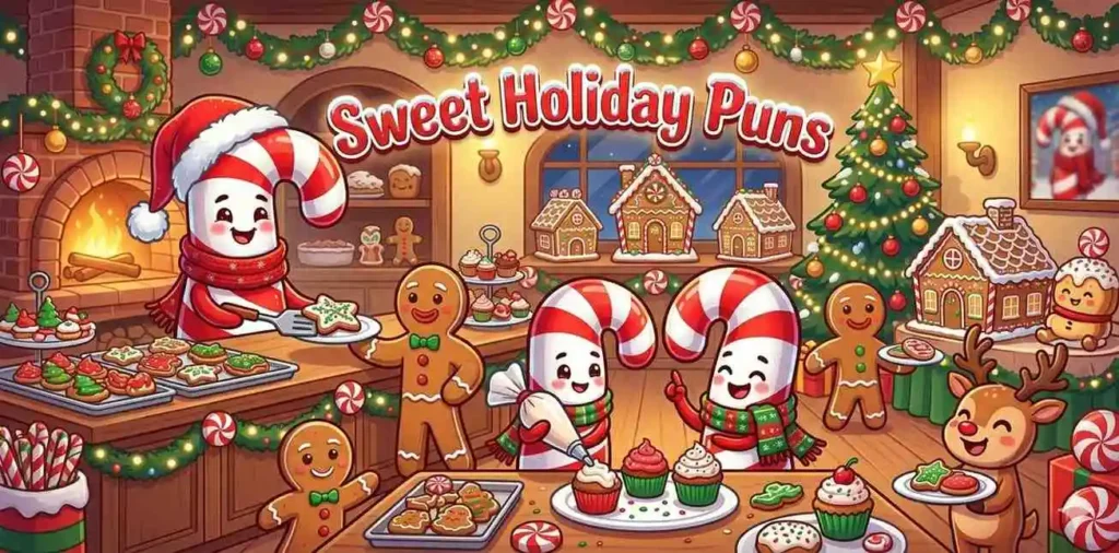 Candy cane sharing holiday treats