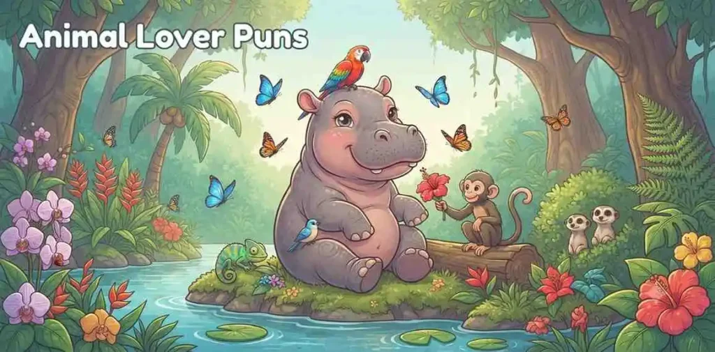 Cute hippo animal friends