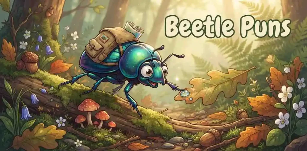 Funny beetle exploring nature