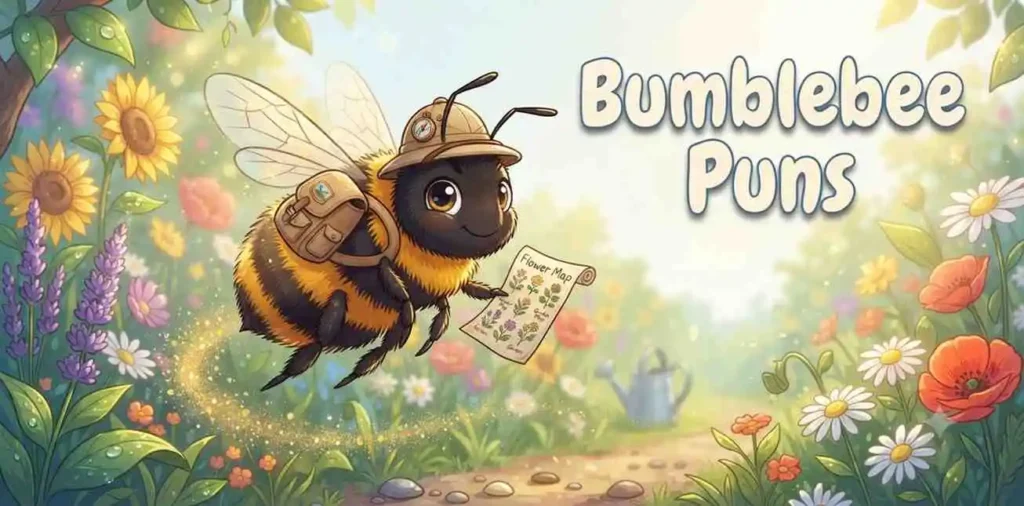 Funny bumblebee flying