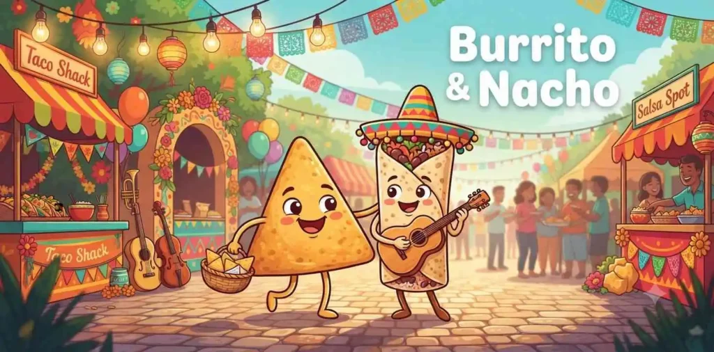 Nacho and burrito friends