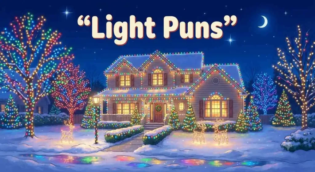 Colorful Christmas lights house