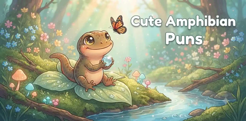 Cute smiling baby newt