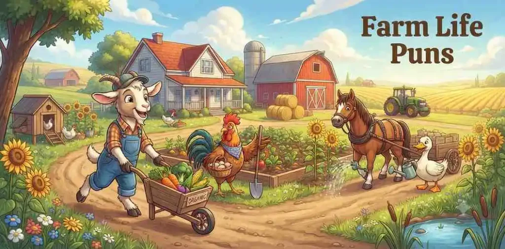 Funny animals on farm