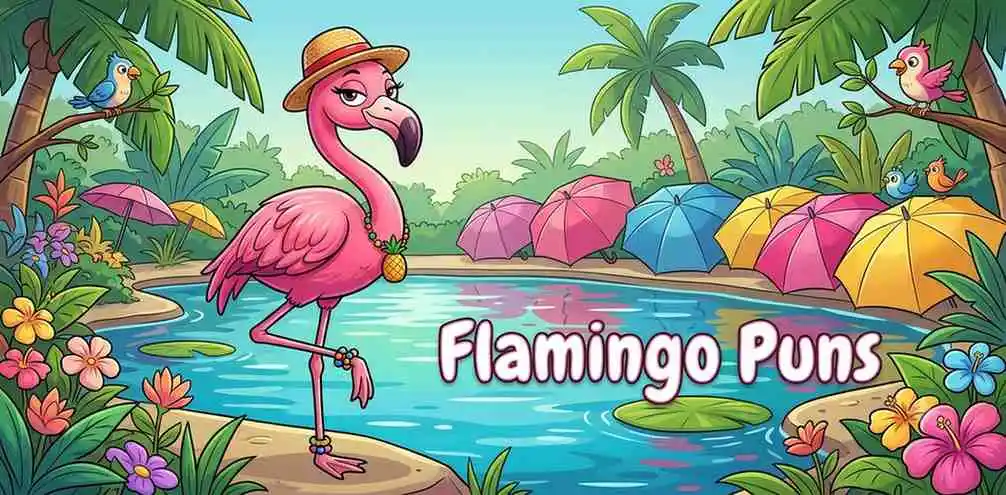 Funny flamingo zoo
