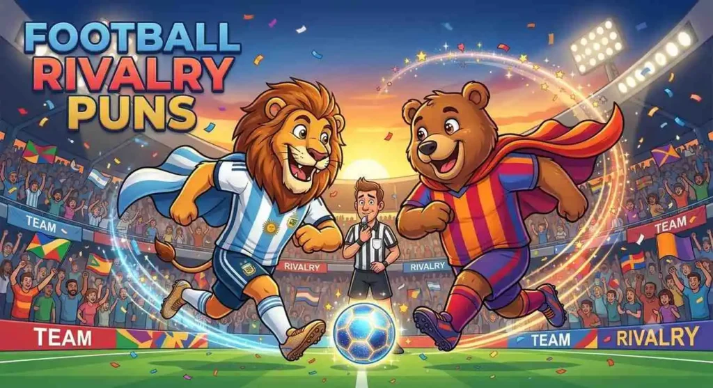 football rivals competing playfully.