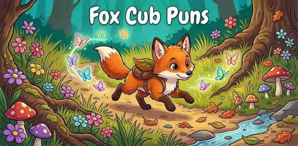 Cute fox cub forest