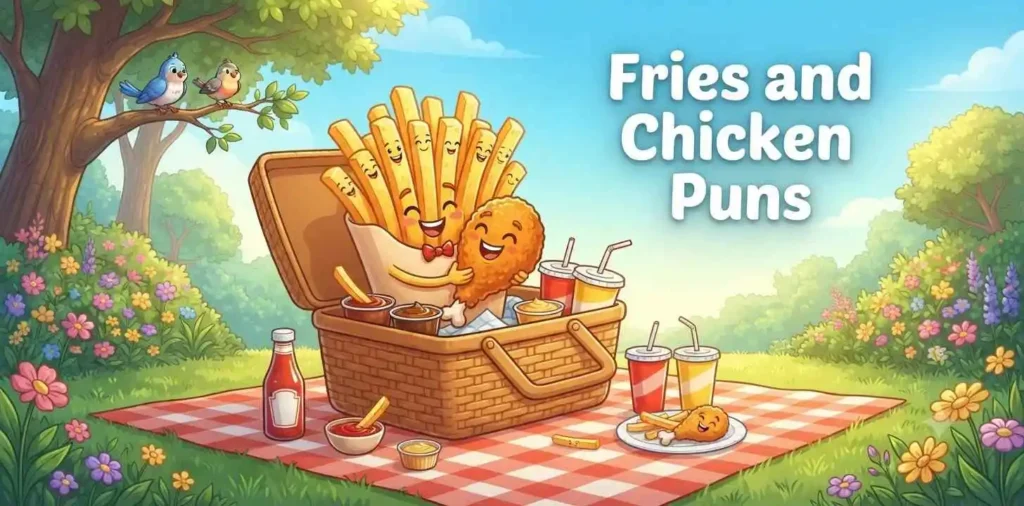 Fries sharing fried chicken