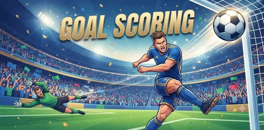 Football player kicking goal