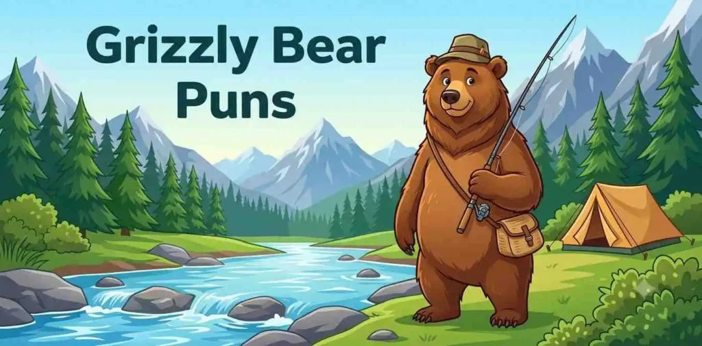 Funny grizzly bear