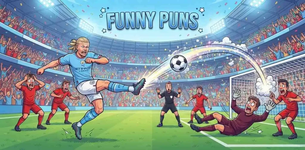Funny football exaggerated moment