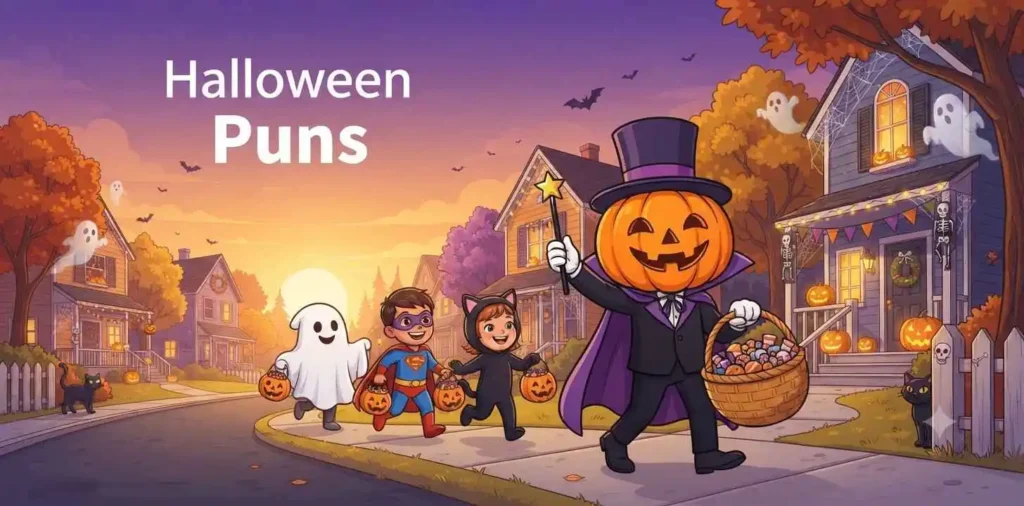 Funny pumpkin trick-or-treat