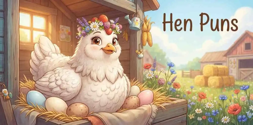 Cute hen farm