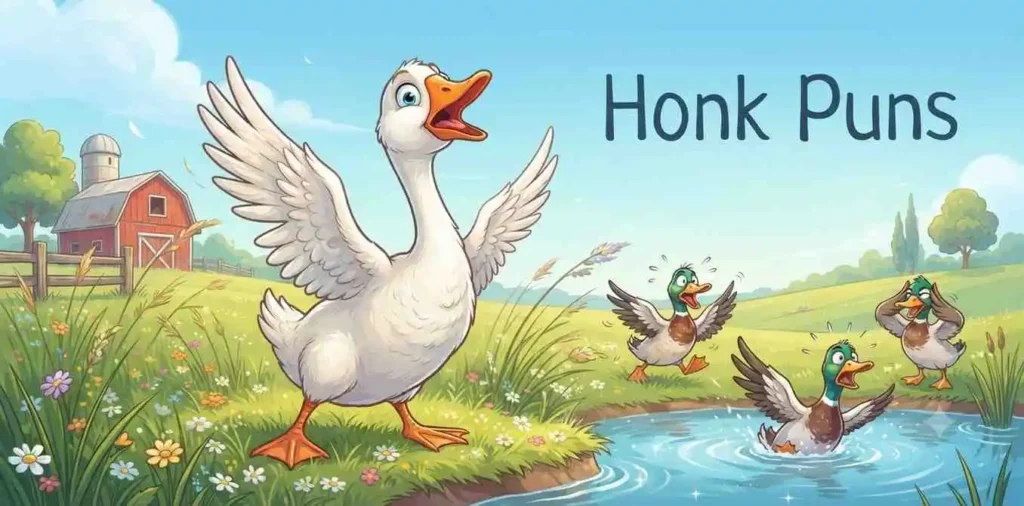 Funny honking goose