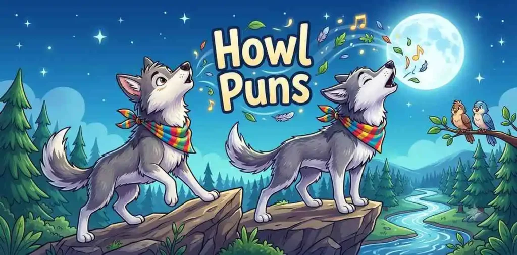 Funny wolf howling