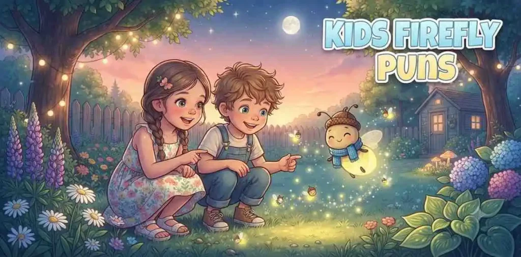Kids watching fireflies outdoors