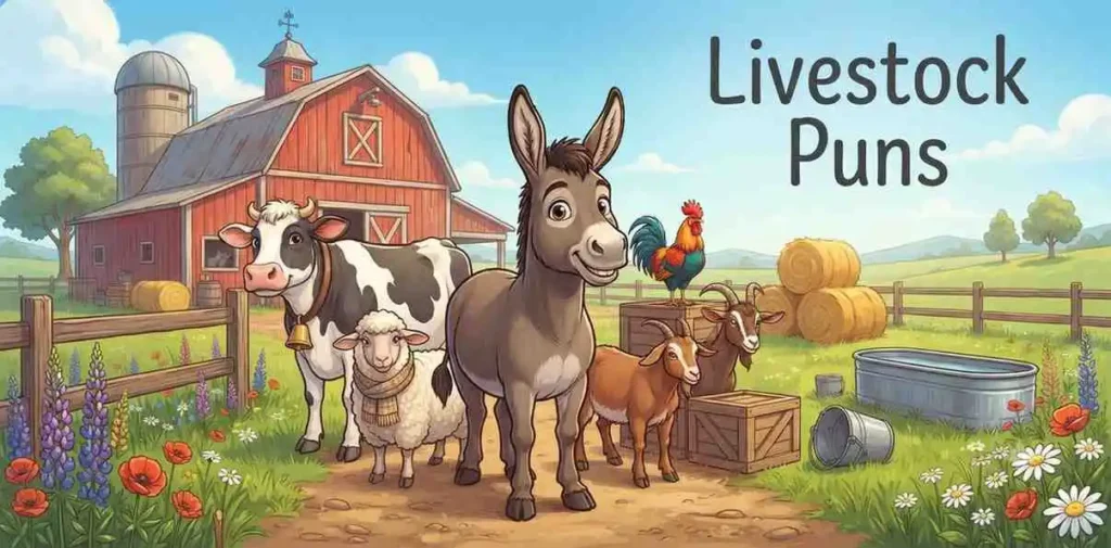 Donkey livestock farm scene