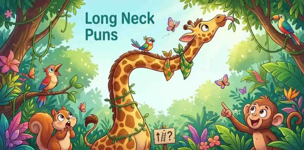 Funny giraffe long neck