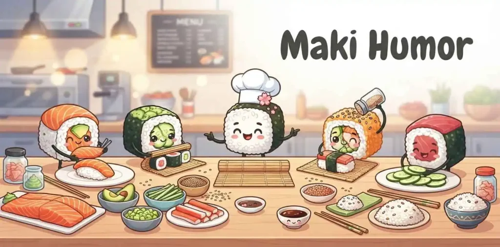 Happy maki rolls smiling