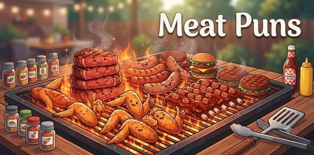 Smiling steaks on grill