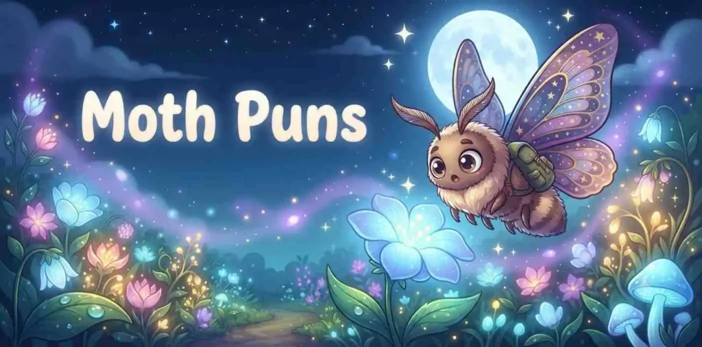 Funny moth near moonlight