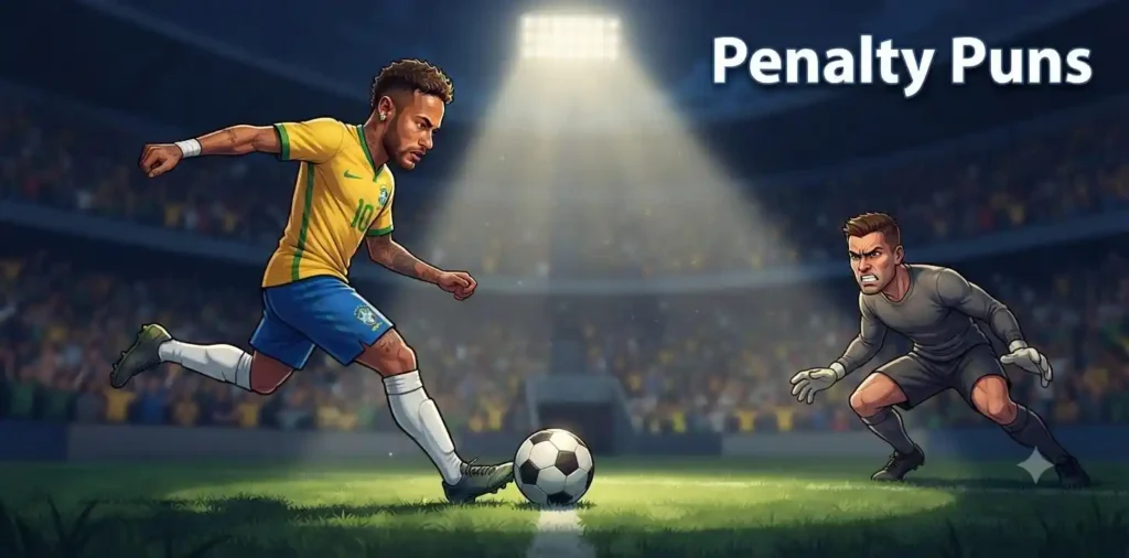 Penalty kick dramatic moment scene