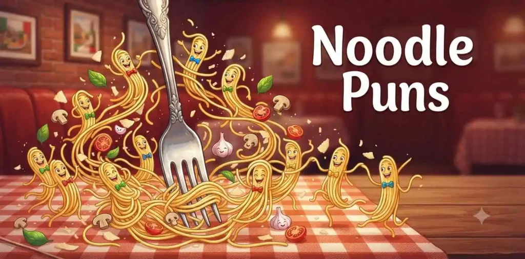 Happy noodles twirling together