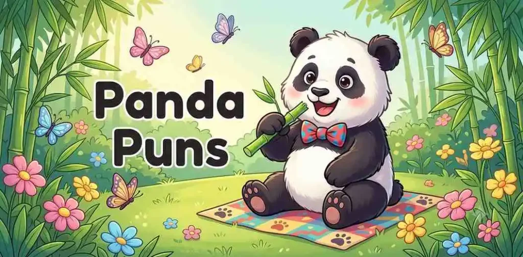 Cute panda bamboo