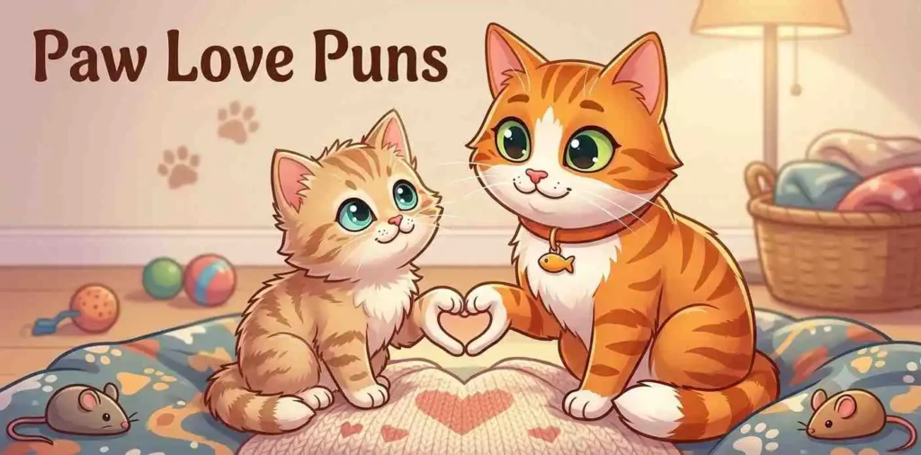 Cat paw heart love