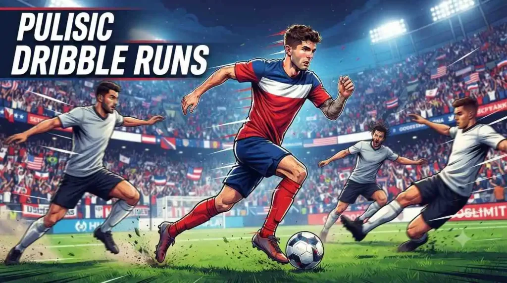 Pulisic dribbling soccer ball