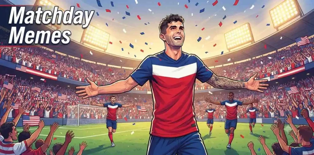 Pulisic celebrating winning goal