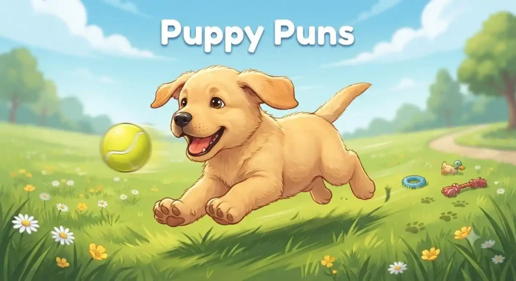 Playful puppy labrador chasing ball