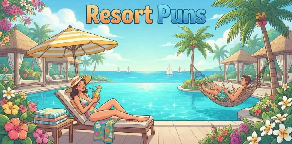 Couple relaxing by pool