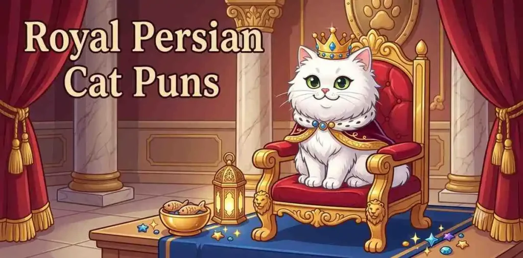 Royal Persian cat wearing crown