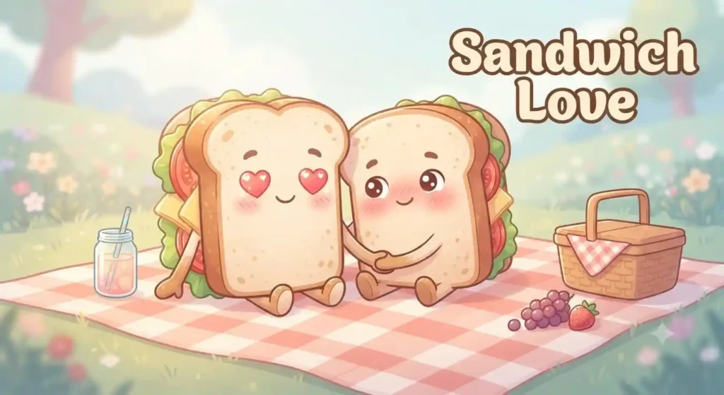 Cute sandwich couple in love