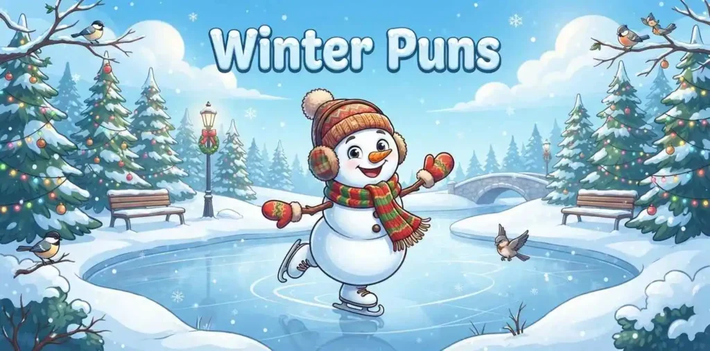 Happy snowman enjoying winter
