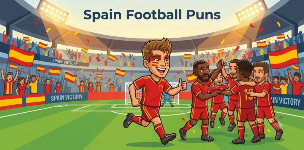 Spain players celebrating football goal