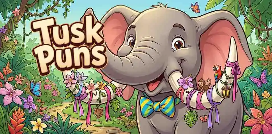 Funny elephant tusk