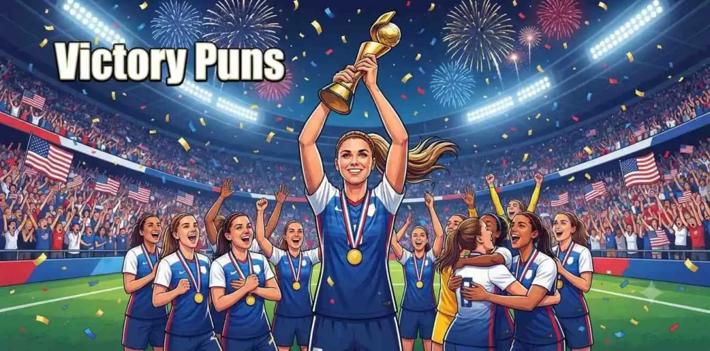 Alex Morgan lifting trophy