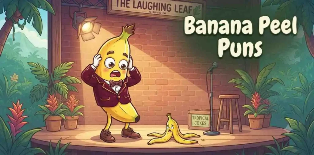 Funny banana peel comedy scene