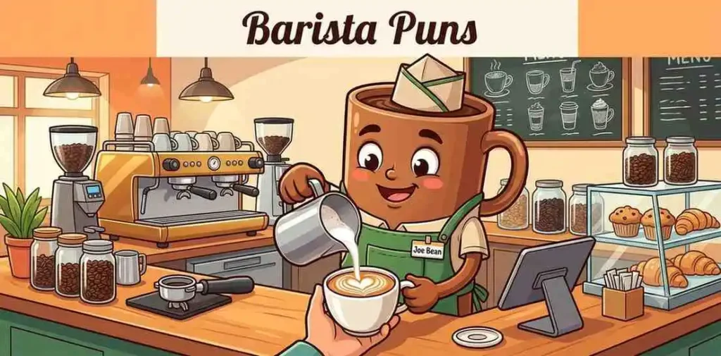 Barista serving coffee