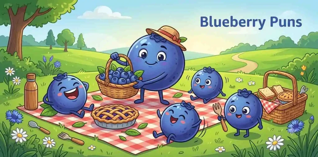 Blueberries enjoying a picnic